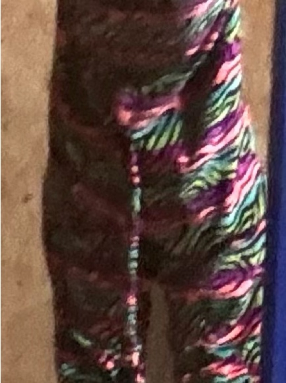 Kids Multicolor Zebra Print Leggings - Bright Neon Pattern